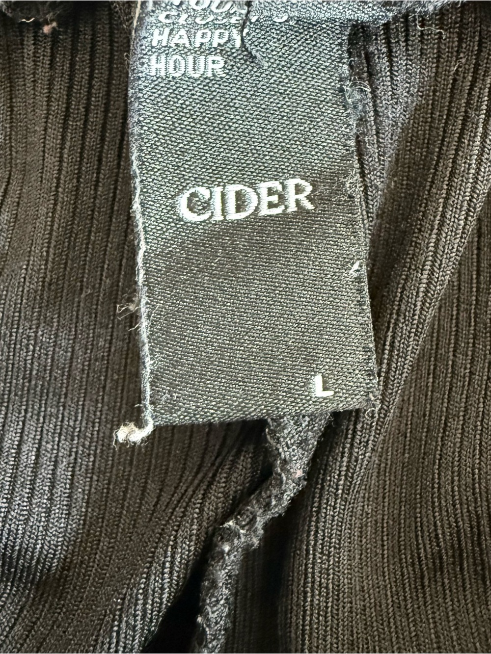 Cider Palazzo Pants Wide Leg Ribbed Pull On Black Womens Large - Picture 3 of 6
